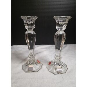Oscar De la Renta  'Chippendale' Lead Crystal Candle Holders  Set Of Two 1
